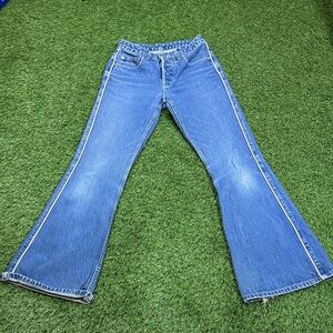Vintage Y2K Blue Flared Bell Bottom Women's Low Rise Jeans